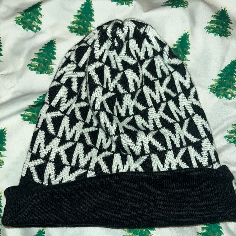 Michael Kors Black and White Beanie